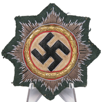 German Cross in Gold – Cloth Version (Hand-embroidered). Espenlaub militaria