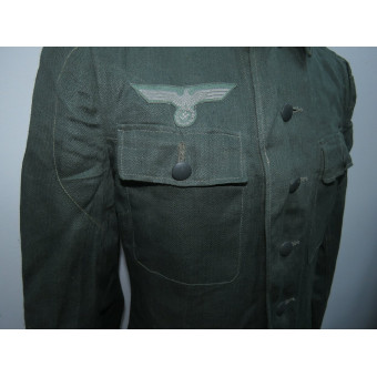 Tunic model 1943 made of lightweight cotton Drillich fabric, mint.. Espenlaub militaria