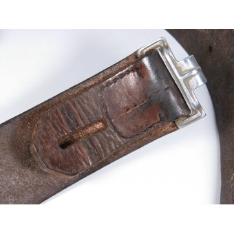 Wehrmacht Leather Belt with Buckle by Gebrüder Deyhle, Schwäbisch Gmünd. Espenlaub militaria