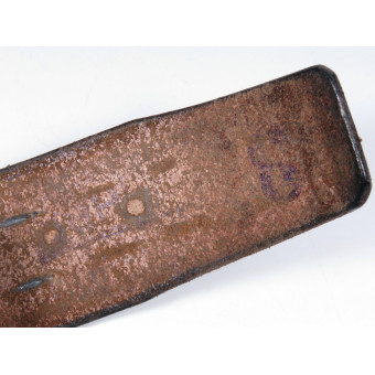 Wehrmacht Leather Belt with Buckle by Gebrüder Deyhle, Schwäbisch Gmünd. Espenlaub militaria