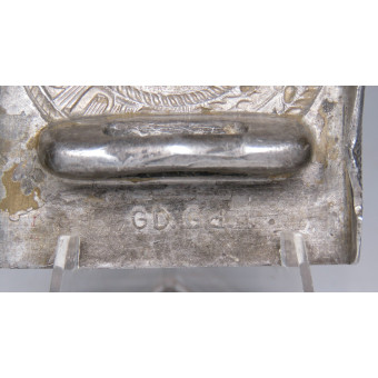 Wehrmacht Leather Belt with Buckle by Gebrüder Deyhle, Schwäbisch Gmünd. Espenlaub militaria