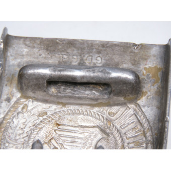 Wehrmacht Leather Belt with Buckle by Gebrüder Deyhle, Schwäbisch Gmünd. Espenlaub militaria