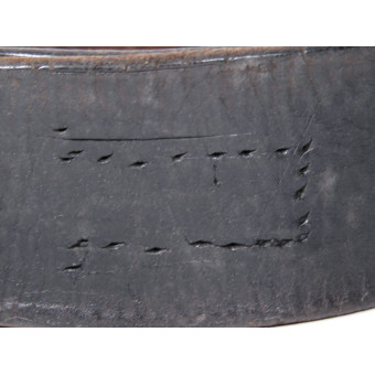 Wehrmacht Leather Belt with Buckle by Gebrüder Deyhle, Schwäbisch Gmünd. Espenlaub militaria