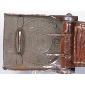 Стальной ремень Вермахта с пряжкой в заводском окрасе. Espenlaub militaria