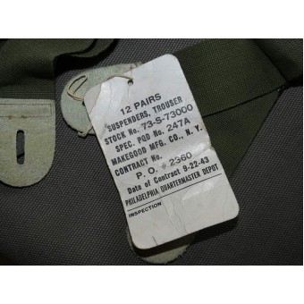Lend Lease américain a fait des bretelles de pantalon. 1943 années. Espenlaub militaria