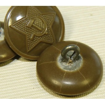 Lendlease US bouton fait soviétique composite plastique kaki 22 mm. Espenlaub militaria
