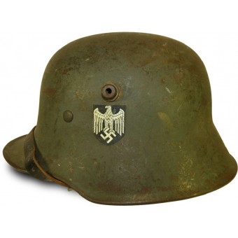 M 18 Transititional unique casque autocollant, 1943 années réémission. Espenlaub militaria