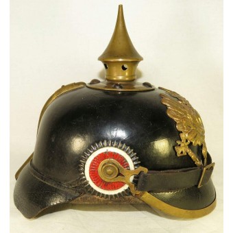 Preussen Pickelhaube- casco cuoio del punto. Espenlaub militaria