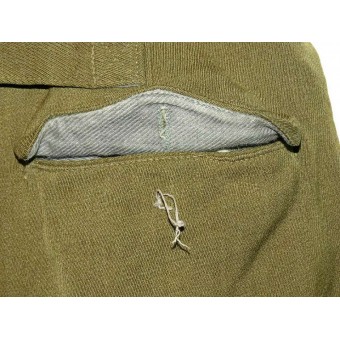 Puna -armeijan kenttäpalvelun housut. Lainaa vuokraus Yhdysvaltain diagonaalista villaa. Espenlaub militaria