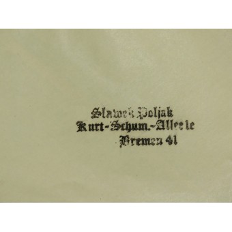 Busta della prima giornata dedicata alla ricorrenza del primo anno del Governatorato generale. Espenlaub militaria