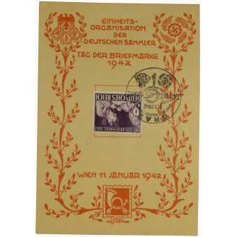 Primo giorno cartolina dedicata alla Giornata del francobollo di Graz 11 gennaio 1942. Espenlaub militaria