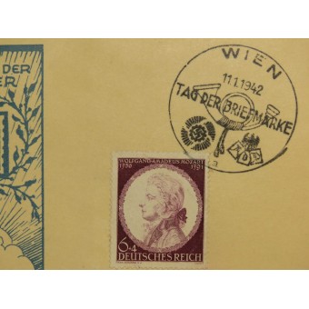 Första dag vykort tillägnat frimärkets dag i Wien 11 januari 1942.. Espenlaub militaria