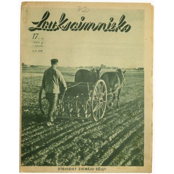 September 1943. Lettiska tidskriften Lauksaimnieks, nummer 17.. Espenlaub militaria