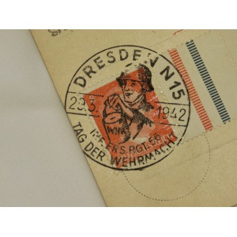 Postkort med särskild avstämpling - Tag der Wehrmacht Infanterie Ersatz Regiment. 56, 1941.. Espenlaub militaria