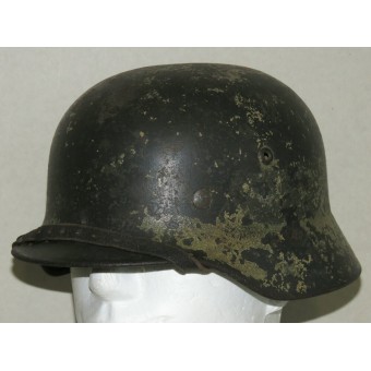 M 35 Double decal Wehrmacht heer Normandy camo helmet. Espenlaub militaria