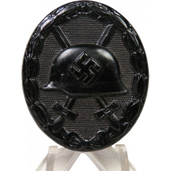 Nästan nyskickat stål, Wound Badge i svart, omärkt. Espenlaub militaria
