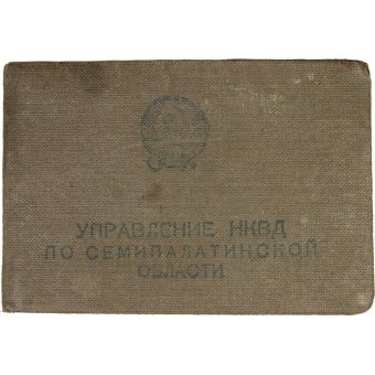Kantoor van de NKVD in het semipalatinsk-regio-certificaat. ID KAART.. Espenlaub militaria