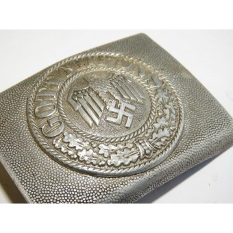 Пряжка алюминиевая, Вермахт с накладным медальоном. Espenlaub militaria