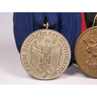 Колодка наградная-на 2 медали выслуга лет в вермахте и аншлюс Судет. Espenlaub militaria