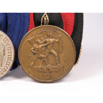 Medal bar Wehrmacht. Medaille für 4 Jahre and Anschluss. Espenlaub militaria