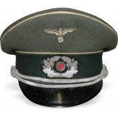 Wehrmachtin jalkaväen upseerin lippalakki. Suolainen kunto