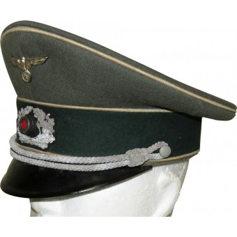 Wehrmachtin jalkaväkiviranomaisen visiirin korkki. Suolainen kunto. Espenlaub militaria