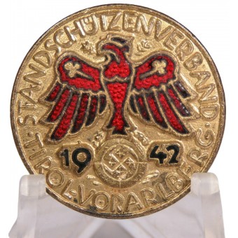 Gauleistungsabzeichen in Gold 1942 Standschützenverband Tirol-Vorarlberg 1942 Jahr. 23,5 mm. Espenlaub militaria