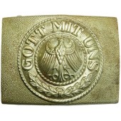 Reichswehr Neusilber-spänne med separat medaljong