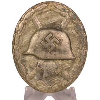 Серебряная степень знака за ранение двойная маркировка L/55 и PKZ 100. Espenlaub militaria