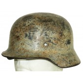 Стальной шлем Вермахта M40 в зимнем камуфляже ET 62