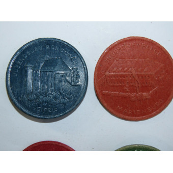 Set of Deutsches Jugendherbergswerk cardboard tourist badges, Third Reich, Hitlerjugend. Espenlaub militaria