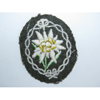 Wehrmacht Gebirgsjäger sleeve badge, feldgrau. Espenlaub militaria