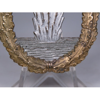 Minensucherkriegsabzeichen Rudolf Karneth R.K., цинк, золочение. Espenlaub militaria