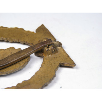 Minensucherkriegsabzeichen Rudolf Karneth R.K., цинк, золочение. Espenlaub militaria