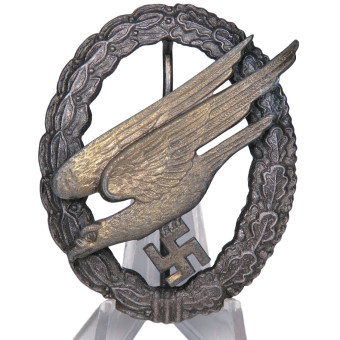 Luftwaffe Paratrooper Badge by Assmann A, zinc. Espenlaub militaria