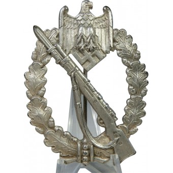 Insignia de infantería de asalto en plata, marcada por Carl CW Salvaje. Espenlaub militaria