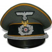 Cappello con visiera da ricognizione blindata della Wehrmacht con distintivo tradizionale 