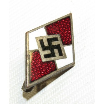 HJ, Hitlerjugend Memeben Badge, 2e model, RZM M1 / ​​62. Espenlaub militaria