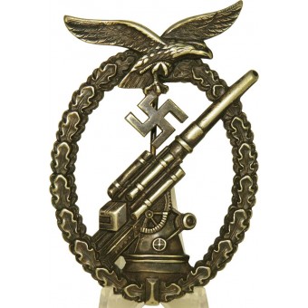 Luftwaffe Flak insignia, fabricante Adolf Scholze, Grunwald. Espenlaub militaria