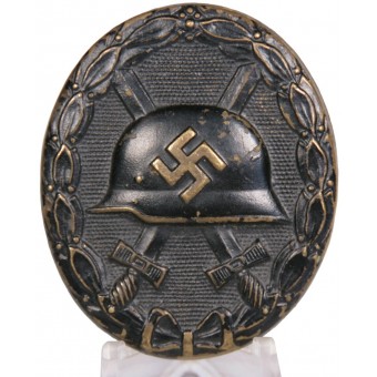 Schwarzes Deschler Verwundetenabzeichen in schwarz 1939, früh, Messing. Espenlaub militaria