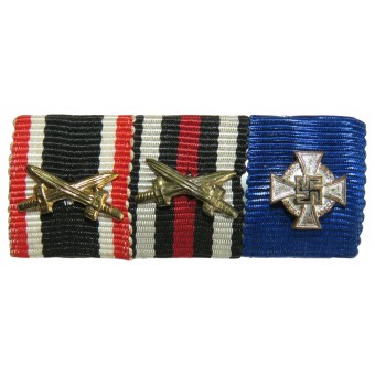 Ribbon Bar 3rd Reich. War Merit Cross met zwaarden enz. Espenlaub militaria