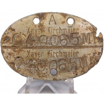 Étiquette didentité du servican de Kriegsmarine: Xavier Kirchmair o40065 mk. Espenlaub militaria