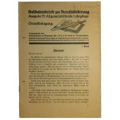 Utbildningslitteratur för Wehrmacht-soldater. Första utgåvan