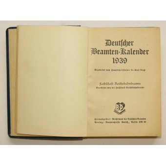 3er Reich funcionarios ferroviarios calendario - 1939 años. Espenlaub militaria