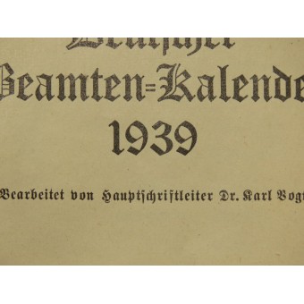 3rd Reich railway Officials calendar - 1939 year. Espenlaub militaria