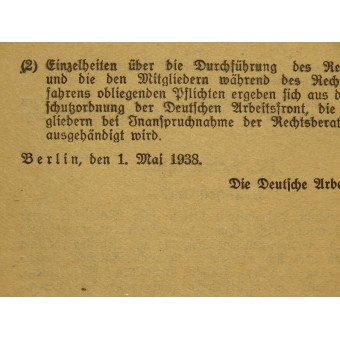 3. valtakunta. Daf-Saksan työrintaman säännökset. Espenlaub militaria