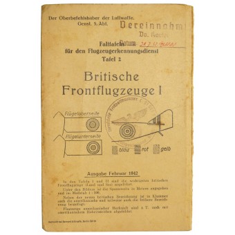 Aviones de guerra británico libro de identificación para la Wehrmacht.. Espenlaub militaria