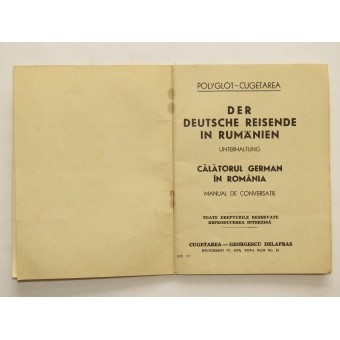 Phrasebook Allemand Roumain pour les voyageurs, 3e période Reich.. Espenlaub militaria