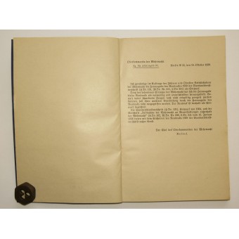 Standortdienst-Vorschrift St.O.D.V. NEUDRUCK vom 10.24.1939. Espenlaub militaria