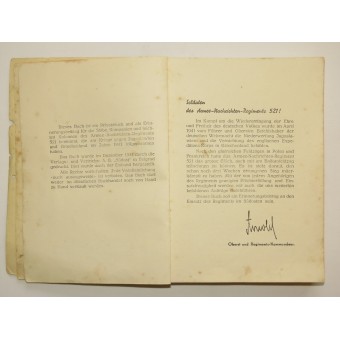 Die Geschichte des Armee-Nachr.Rgt.521, gedruckt 1941, Sonderausgabe für Regimentssoldaten.. Espenlaub militaria